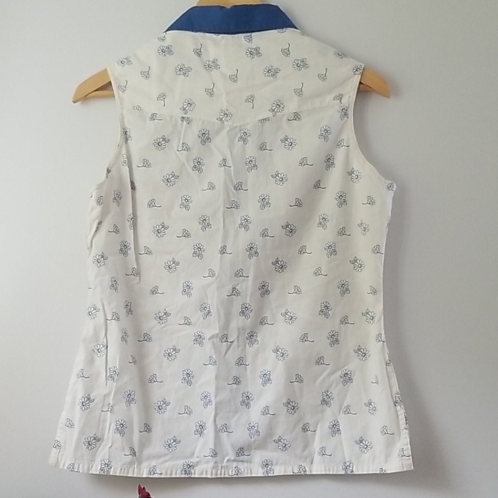 💎3/$12 Wrangler blues collared snap front western tank S - Picture 4 of 5